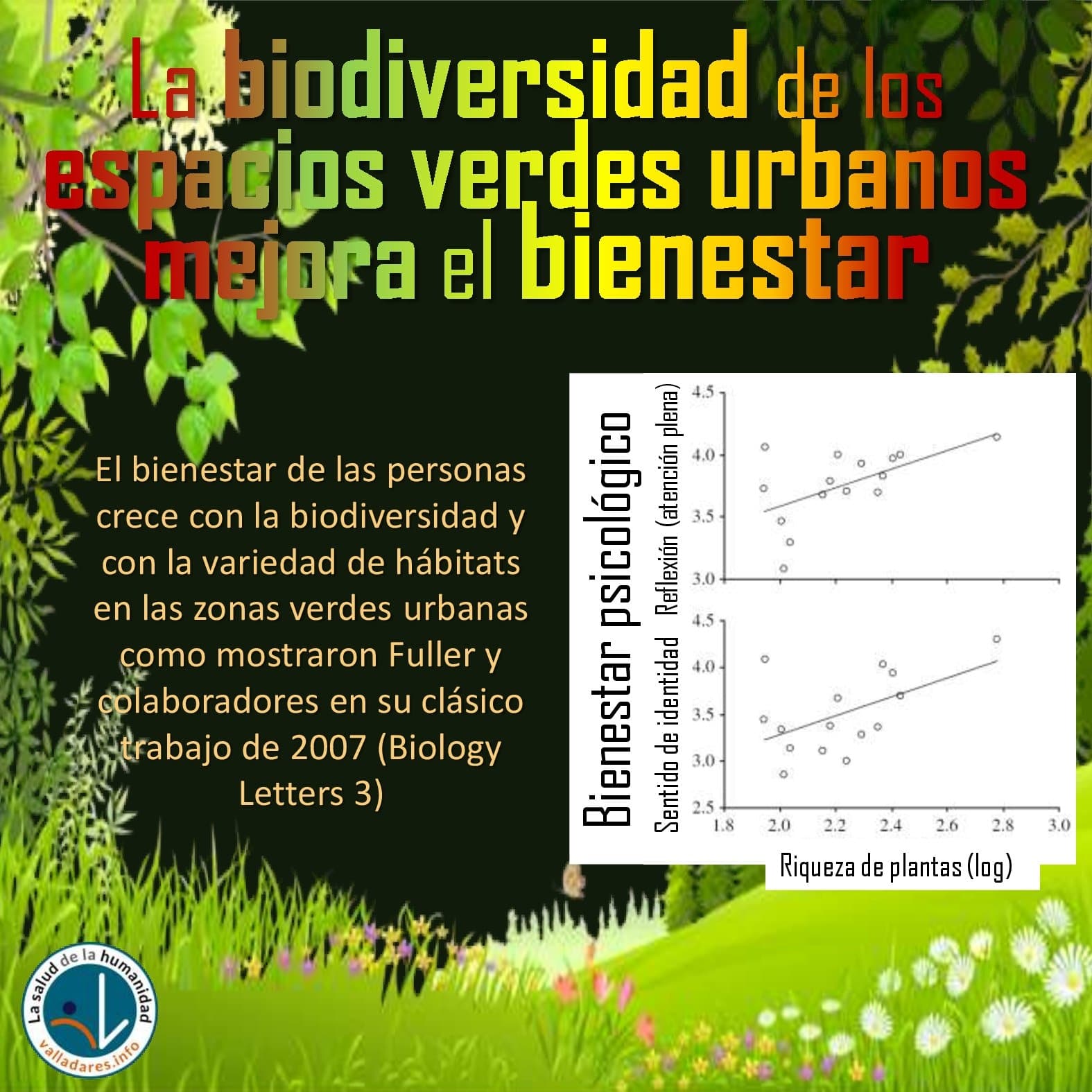 La biodiversidad de los espacios verdes urbanos mejora el bienesta
