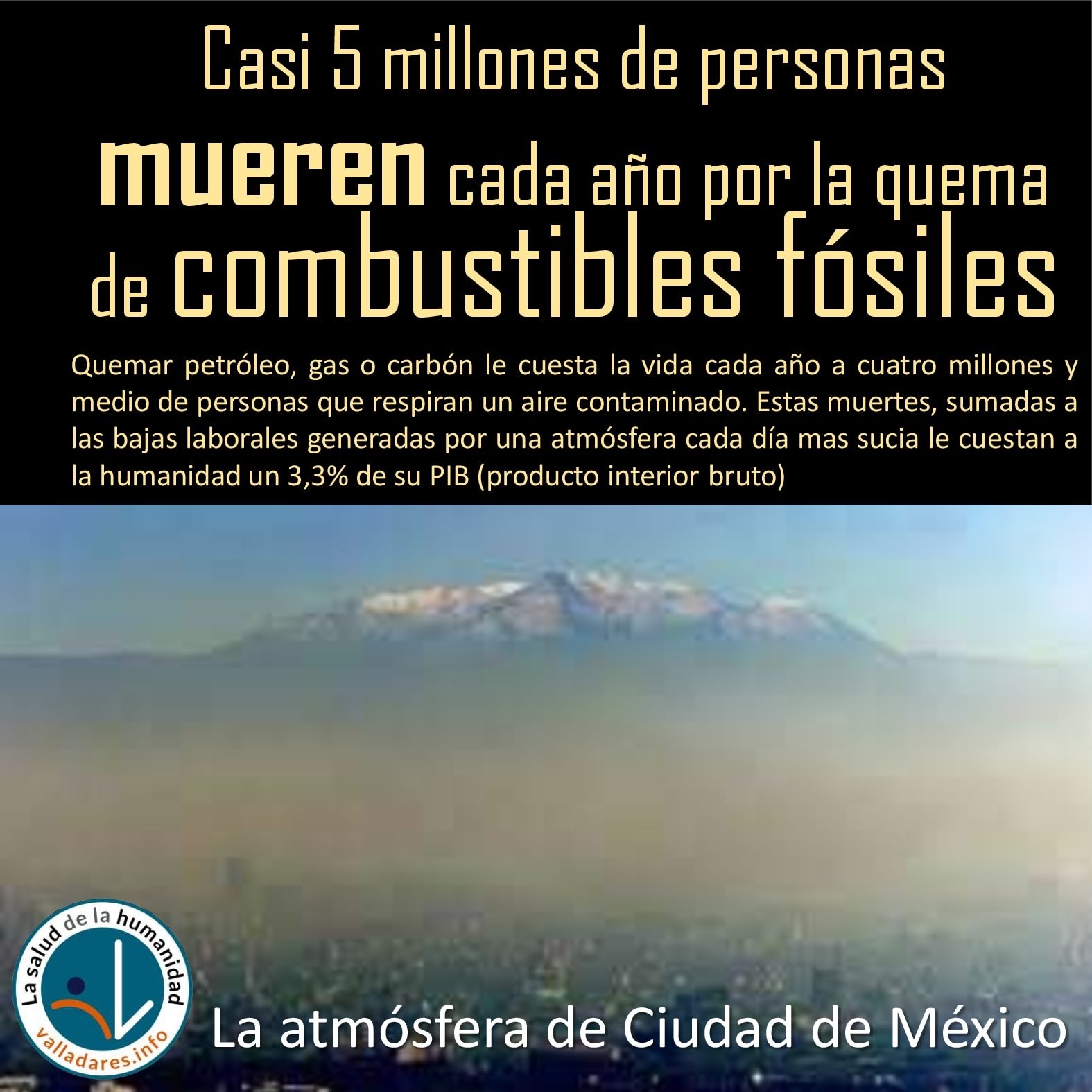 Casi 5 millones de personas mueren cada año por la quema de combustibles fósiles