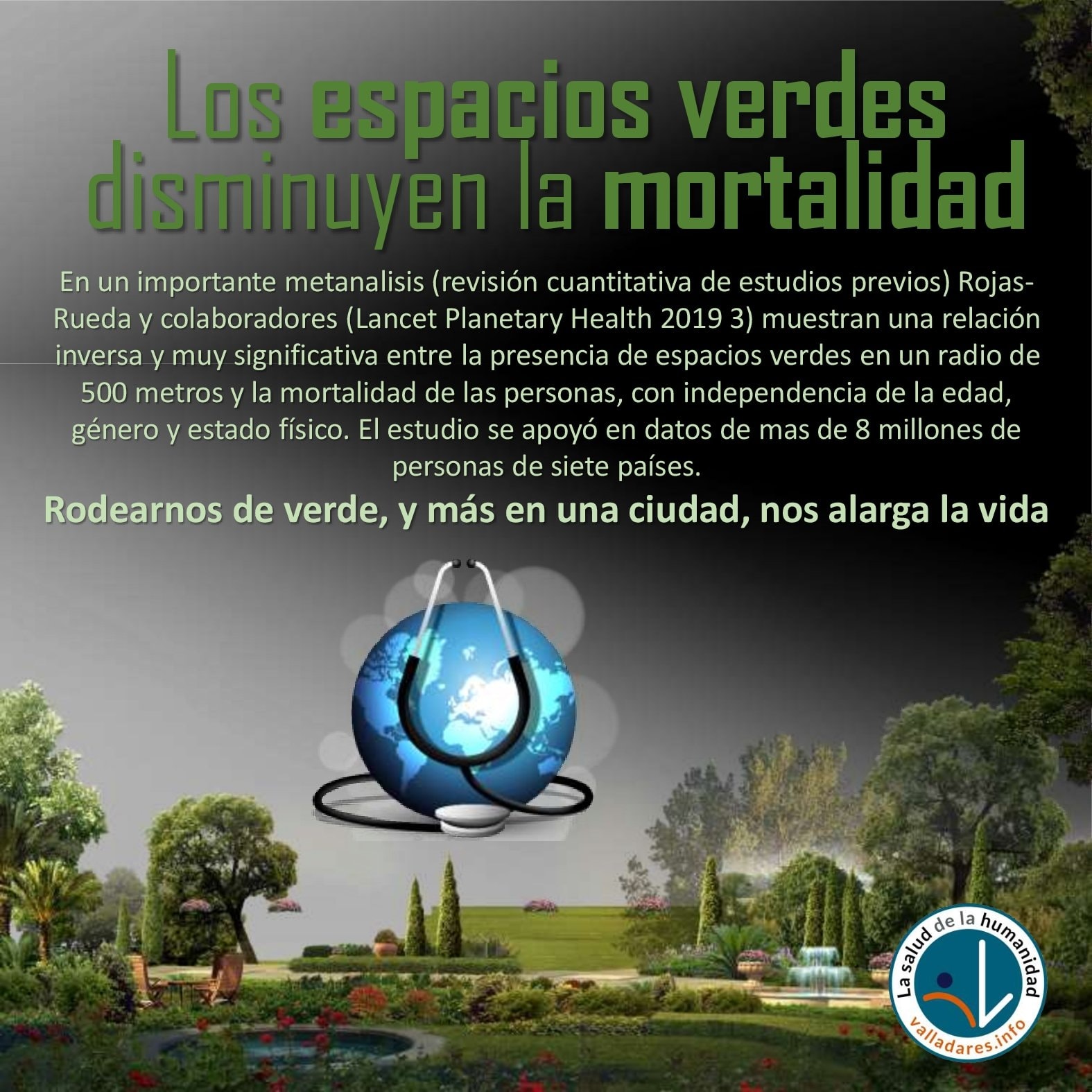 Los espacios verdes disminuyen la mortalidad